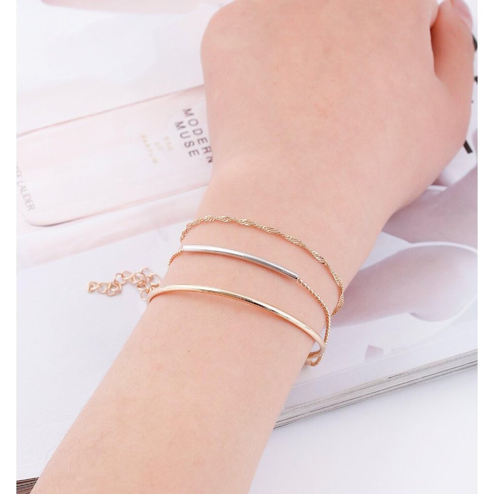 Chic 6-Piece Adjustable Bracelet Set - Stackable … - image 4